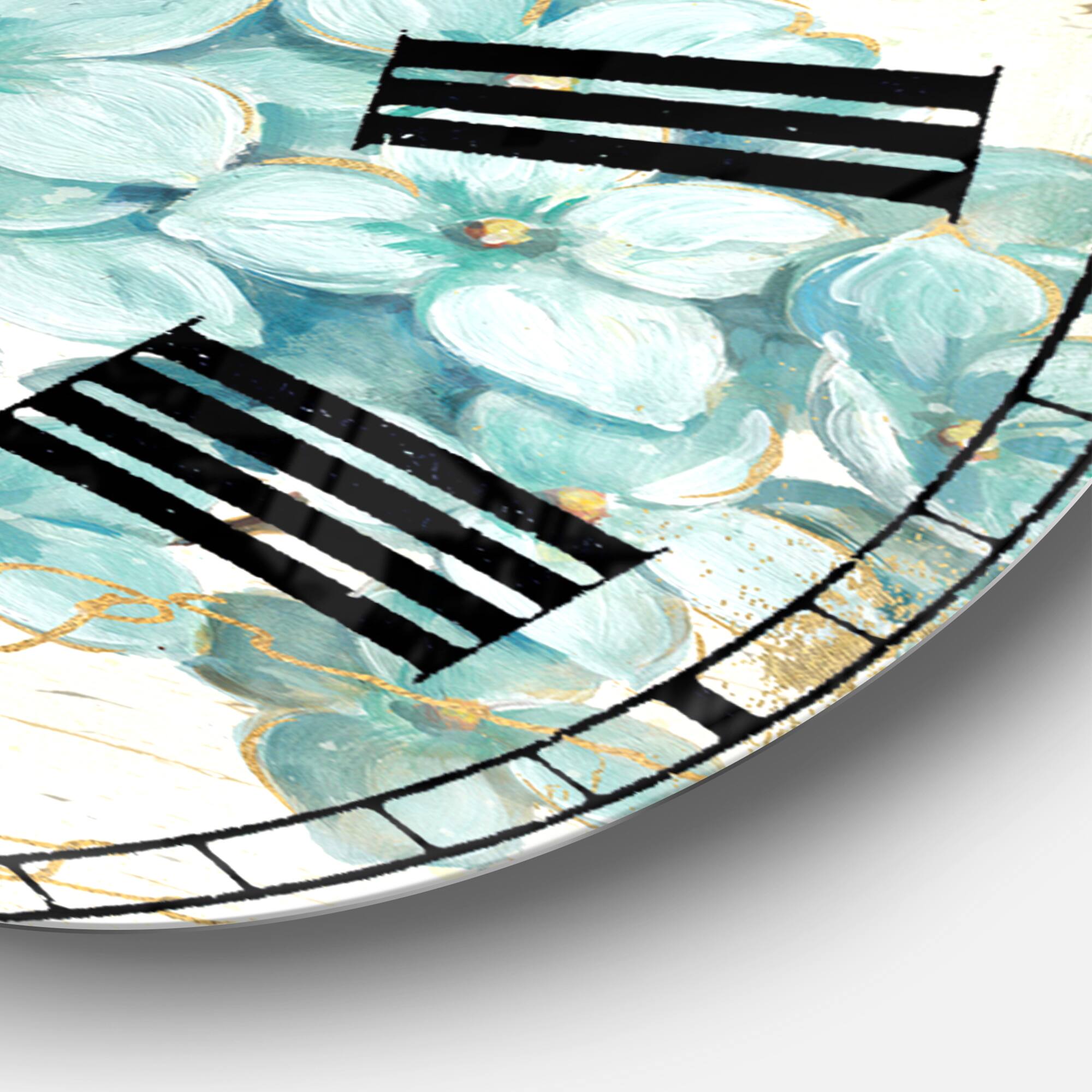 Designart 'Butterfly Blue Garden I Traditional Wall Clock